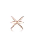 Ef Collection Diamond And 14k Rose Gold Cage Ring