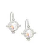 Freida Rothman Crystal And Sterling Silver Crown Drop Earrings