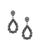 Bavna Faceted Black Spinel And Sterling Silver Drop Earrings