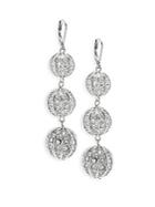 Saks Fifth Avenue Crystal And Silver Bead Drop Earrings