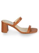 Saks Fifth Avenue Barrett Lizard-embossed Leather Block-heel Sandals