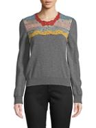 Valentino Lace-trimmed Roundneck Sweater