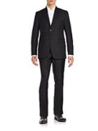 Saks Fifth Avenue Made In Italy Slim-fit Tonal Herringbone Stripe Suit