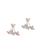 Eye Candy La Luxe Silvertone & Crystal Butterfly Drop Earrings