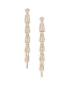 Saks Fifth Avenue Clear Crystals Fringe Drop Earrings