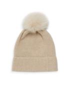 Portolano Fox Fur Pom-pom & Cashmere Hat