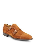 Saks Fifth Avenue By Magnanni Suede Monk Strap Shoes