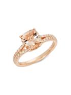 Effy 18k Rose Gold Morganite & Diamond Ring