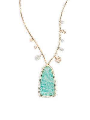 Meira T Diamond & 14k Rose Gold Studded Necklace