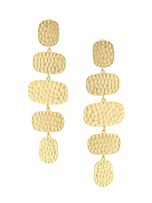 Rivka Friedman 18k Goldplated Hammered Drop Earrings