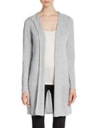 Cashmere Saks Fifth Avenue Hooded Open Front Cashmere Cardigan