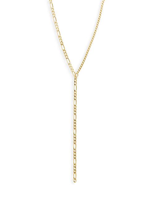 Saks Fifth Avenue Made In Italy 14k Yellow Gold Figaro Chain Y-necklace