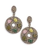 Bavna Tourmaline & Sterling Silver Drop Earrings