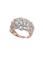 Effy 14k Rose Gold & Diamond Flower Ring