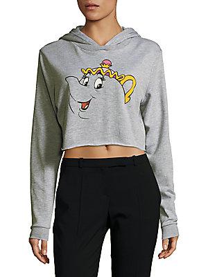 Minkpink Mrs. Potts Hooded Cotton Cropped Top