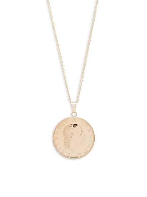 Sphera Milano Made In Italy 200 Lire 14k Yellow Gold Pendant Necklace