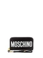 Moschino Logo Leather Clutch