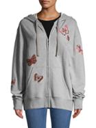 Valentino Butterfly Patch Embroidery Oversized Hoodie