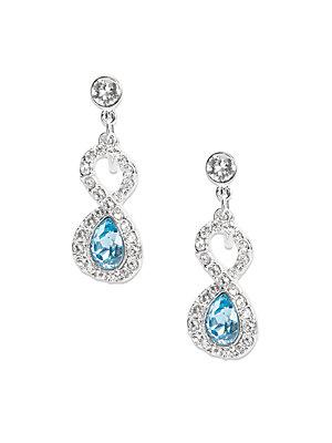 Swarovski Pear Aqua & Crystal Earrings