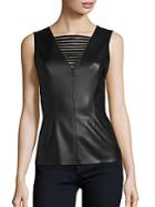 Bailey 44 Vain Faux Leather-front Top