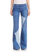 Peserico Wide Leg Print Patch Jeans