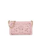 Dolce & Gabbana Lace-cutout Leather Chain Pouch