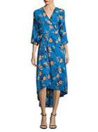 Diane Von Furstenberg Hi-lo Floral-print Silk Wrap Dress