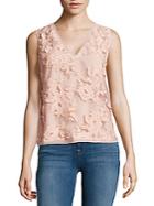 T Tahari Harla Embroidered Floral Top