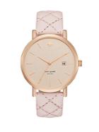 Kate Spade New York Metro Grand Rose Goldtone Stainless Steel & Quilted Leather Strap Watch