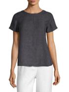 Eileen Fisher Roundneck Denim Top