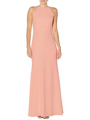 Laundry By Shelli Segal Ruffle Back Floor-length Gown
