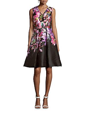 David Meister Floral Silk-blend Dress