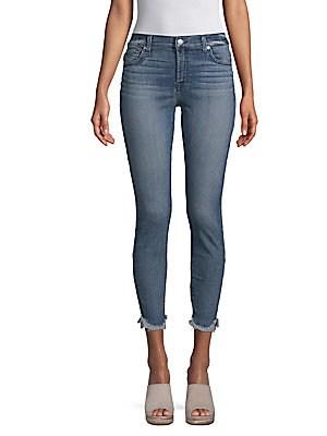 7 For All Mankind Frayed Skinny Jeans