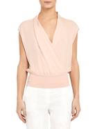 Theory Draped Combo Silk Top