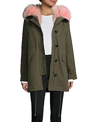 Peri Luxe Hooded Washed Cotton Fur Parka