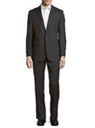 Saks Fifth Avenue Made In Italy Slim-fit Wool Tonal Herringbone Suit
