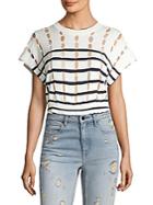 Alexander Wang Striped Cotton Knit Cropped Top