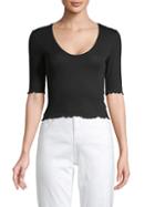 Intimately Free People Ruffled-trim Textured Top