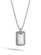 John Hardy Classic Chain Sterling Silver Dog Tag Pendant Necklace