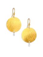 Gurhan Lush Diamond & 24k Yellow Gold Dangling Flake Drop Earrings
