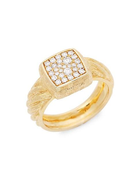 Effy 14k Gold & Diamond Square Ring