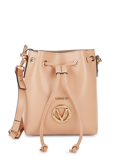 Valentino By Mario Valentino Leather Drawstring Bucket Bag