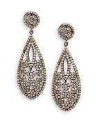 Bavna 4.94 Tcw Champagne Diamond & Sterling Silver Cutout Teardrop Earrings