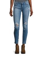 7 For All Mankind Gwenevere Distressed Skinny-fit Jeans
