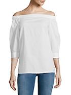 Theory Joscla Cotton Off-the-shoulder Top