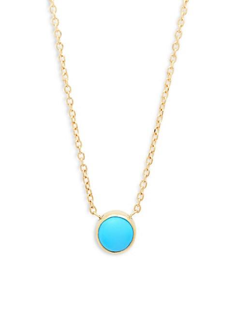 Anzie Classique 14k Gold & Turquoise Pendant Necklace