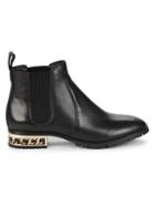 Karl Lagerfeld Paris Simone Chain-trim Leather Chelsea Boots