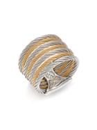Alor 18k White Gold & Stainless Steel Cable Ring