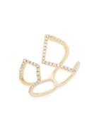 Saks Fifth Avenue 14k Yellow Gold & Diamond Angular Cuff Ring