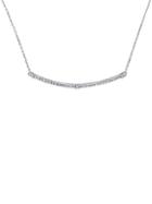 Saks Fifth Avenue 14k White Gold & Diamond Horizontal Bar Pendant Necklace